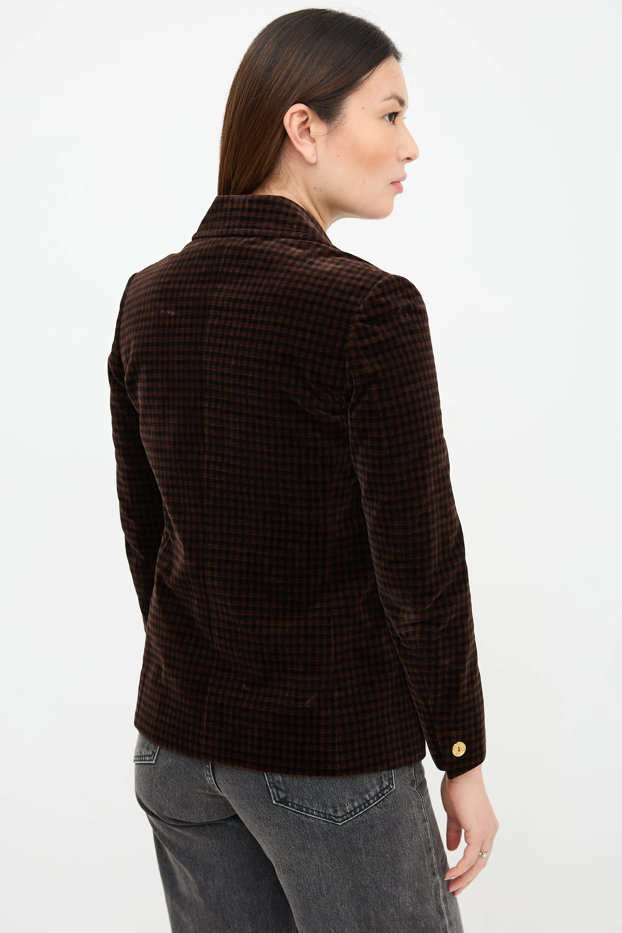 1970s Velvet Gingham Blazer