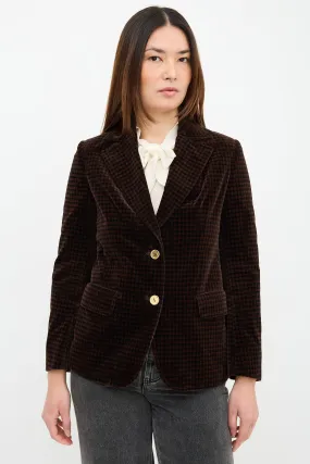 1970s Velvet Gingham Blazer