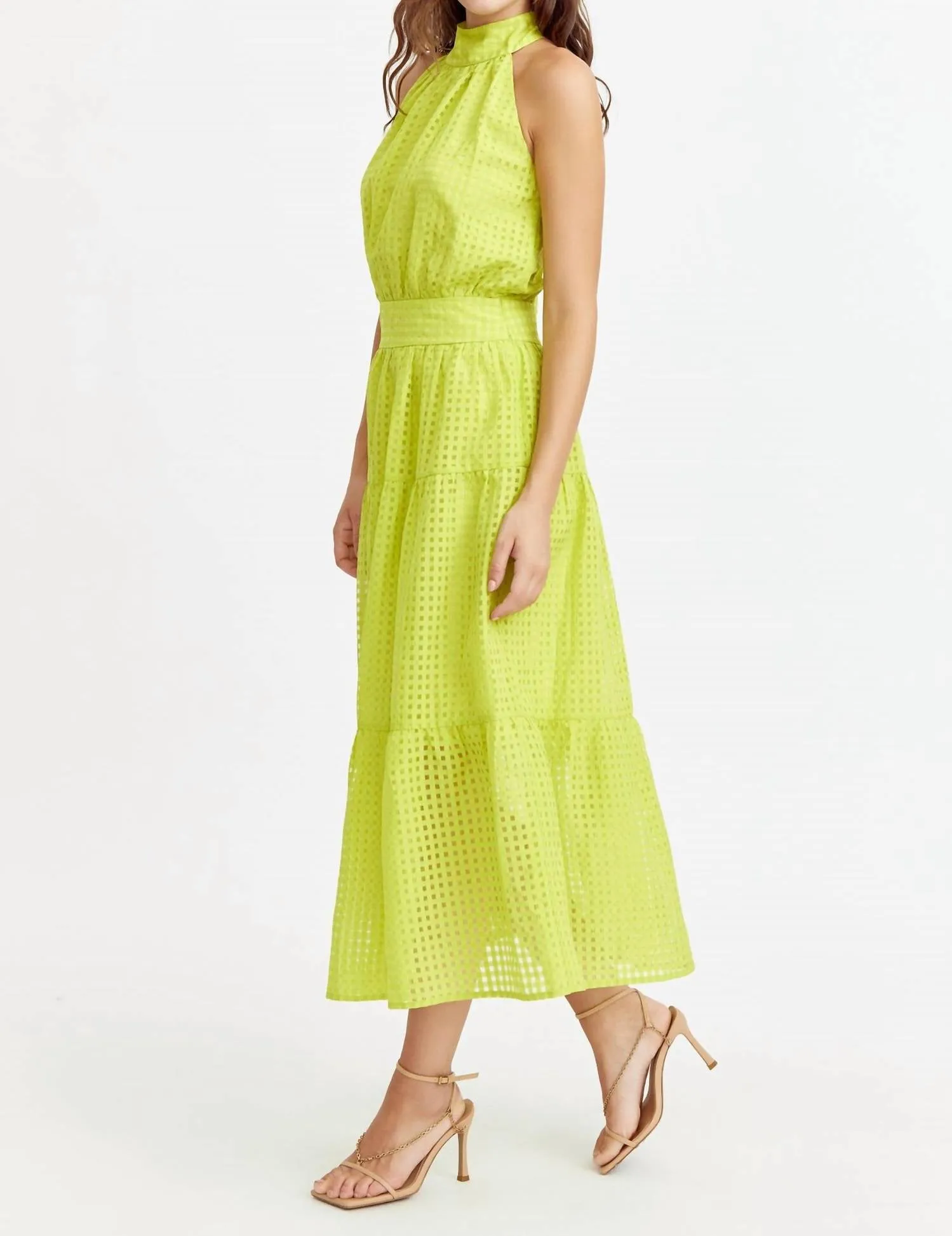 Adelyn Rae - Angel Seersucker Halter Dress