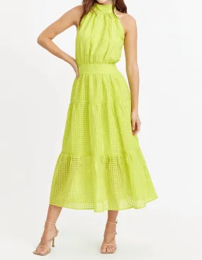 Adelyn Rae - Angel Seersucker Halter Dress