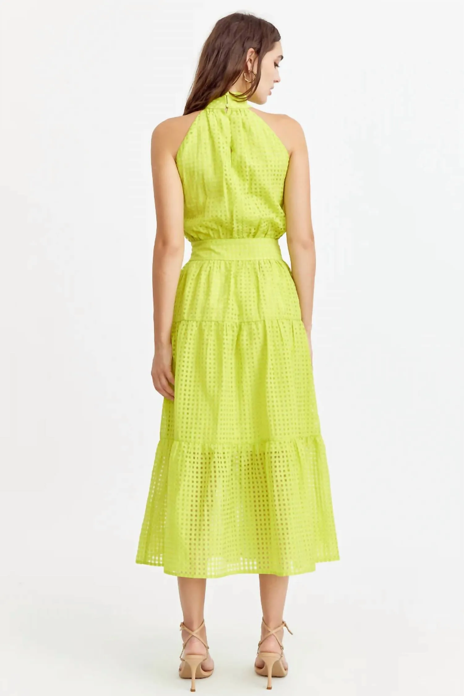 Adelyn Rae - Angel Seersucker Halter Dress
