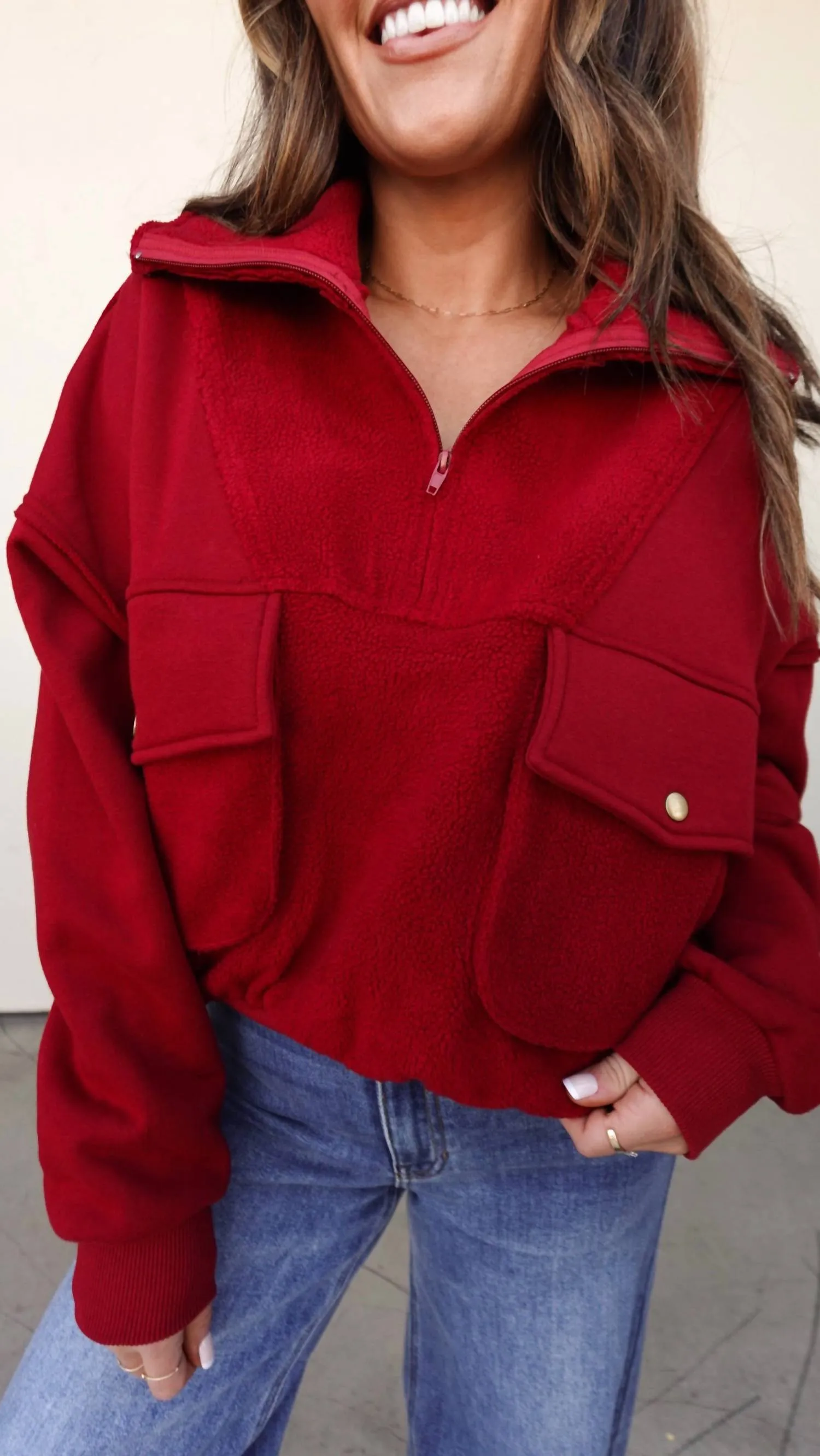 Aemi   Co - Sherpa Fleece Pullover