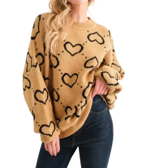 And The Why - Hearts Abound Jacquard Sweater