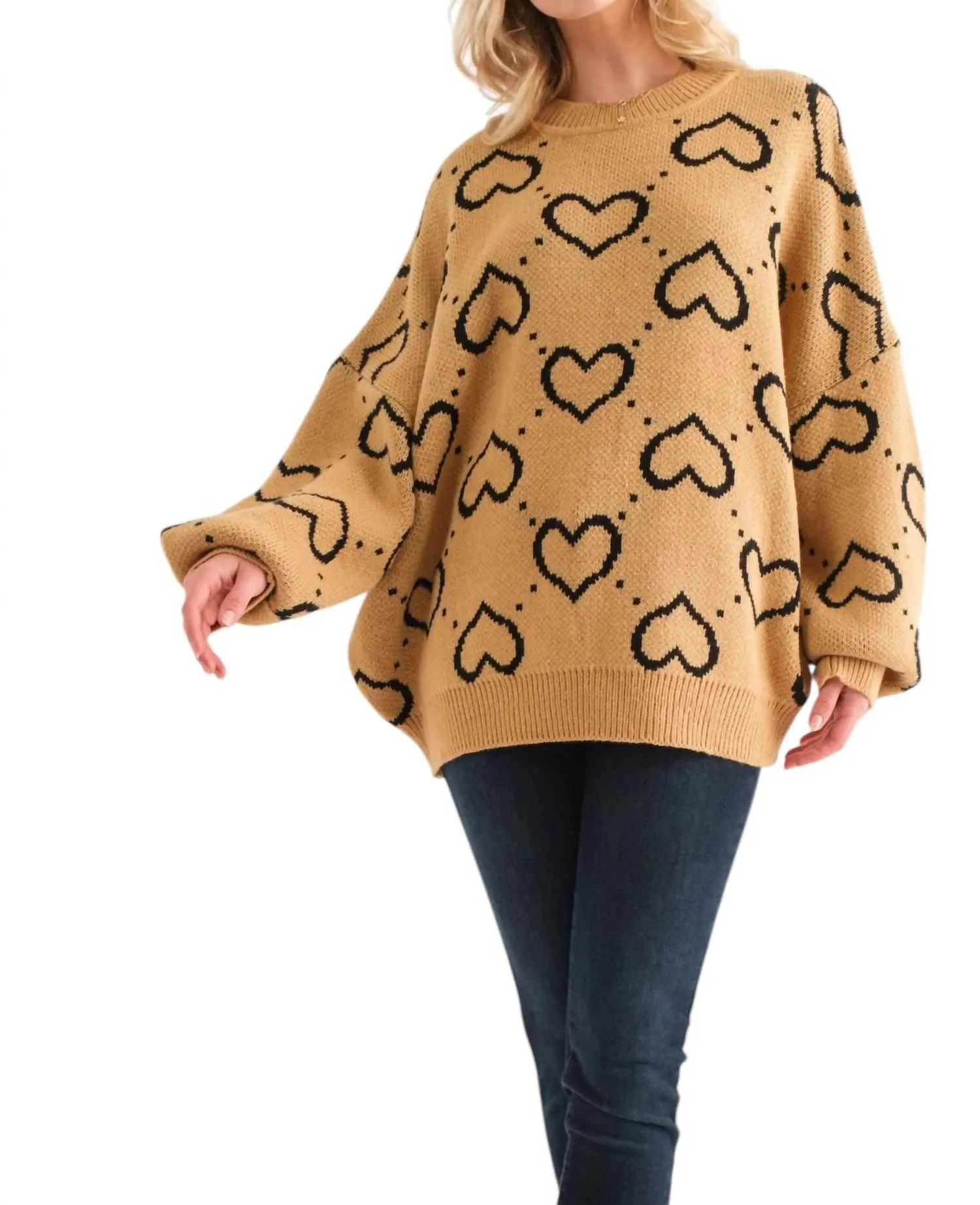 And The Why - Hearts Abound Jacquard Sweater