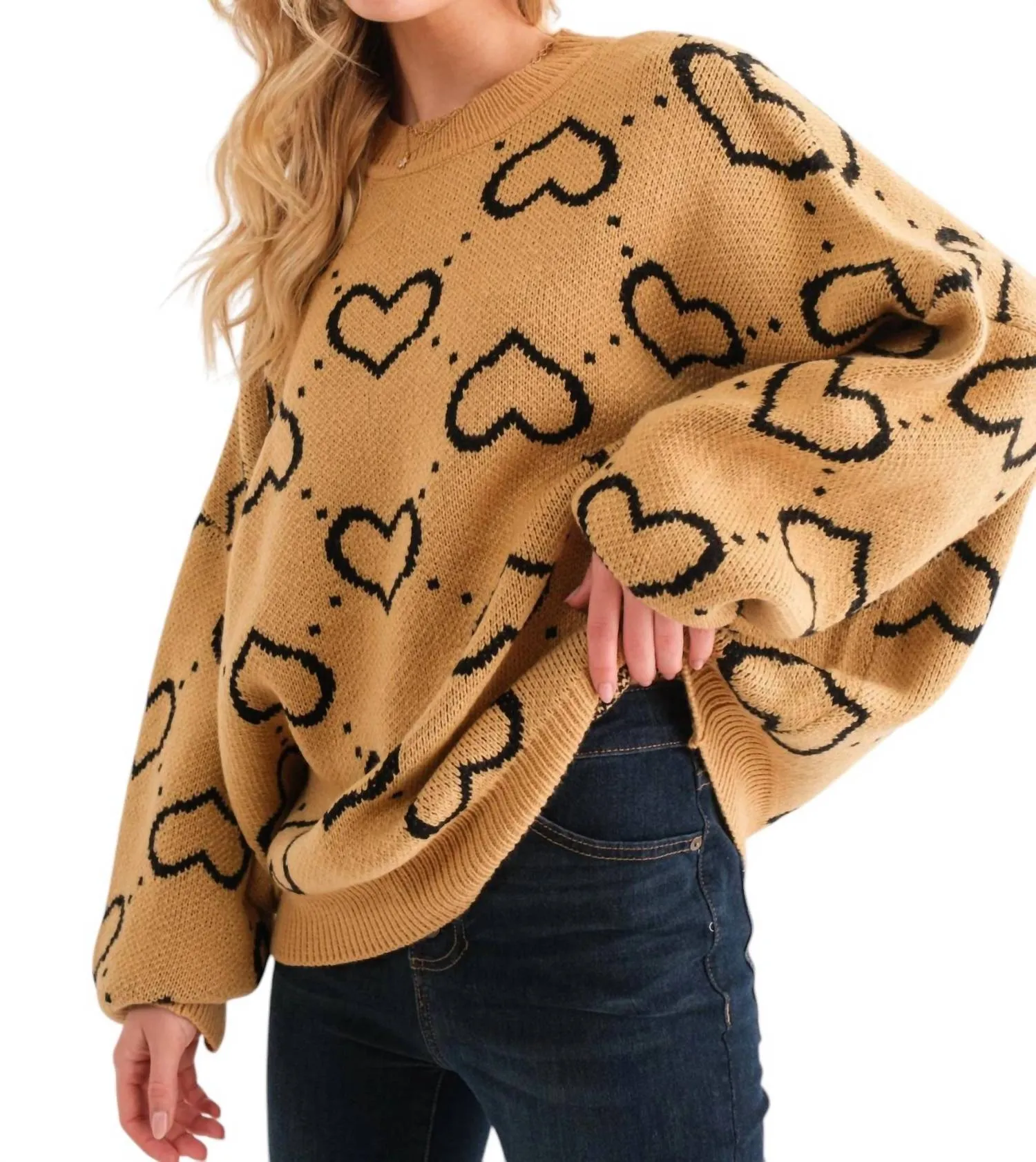 And The Why - Hearts Abound Jacquard Sweater