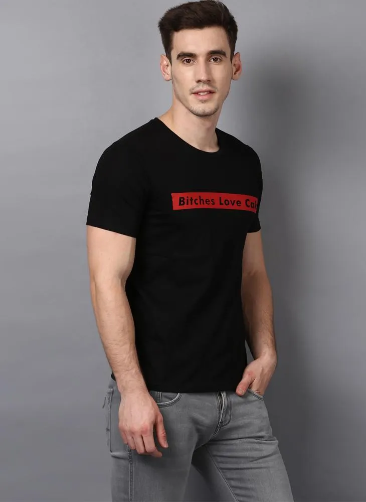 'BITCHES LOVE CAKE' Printed Basic T-shirt