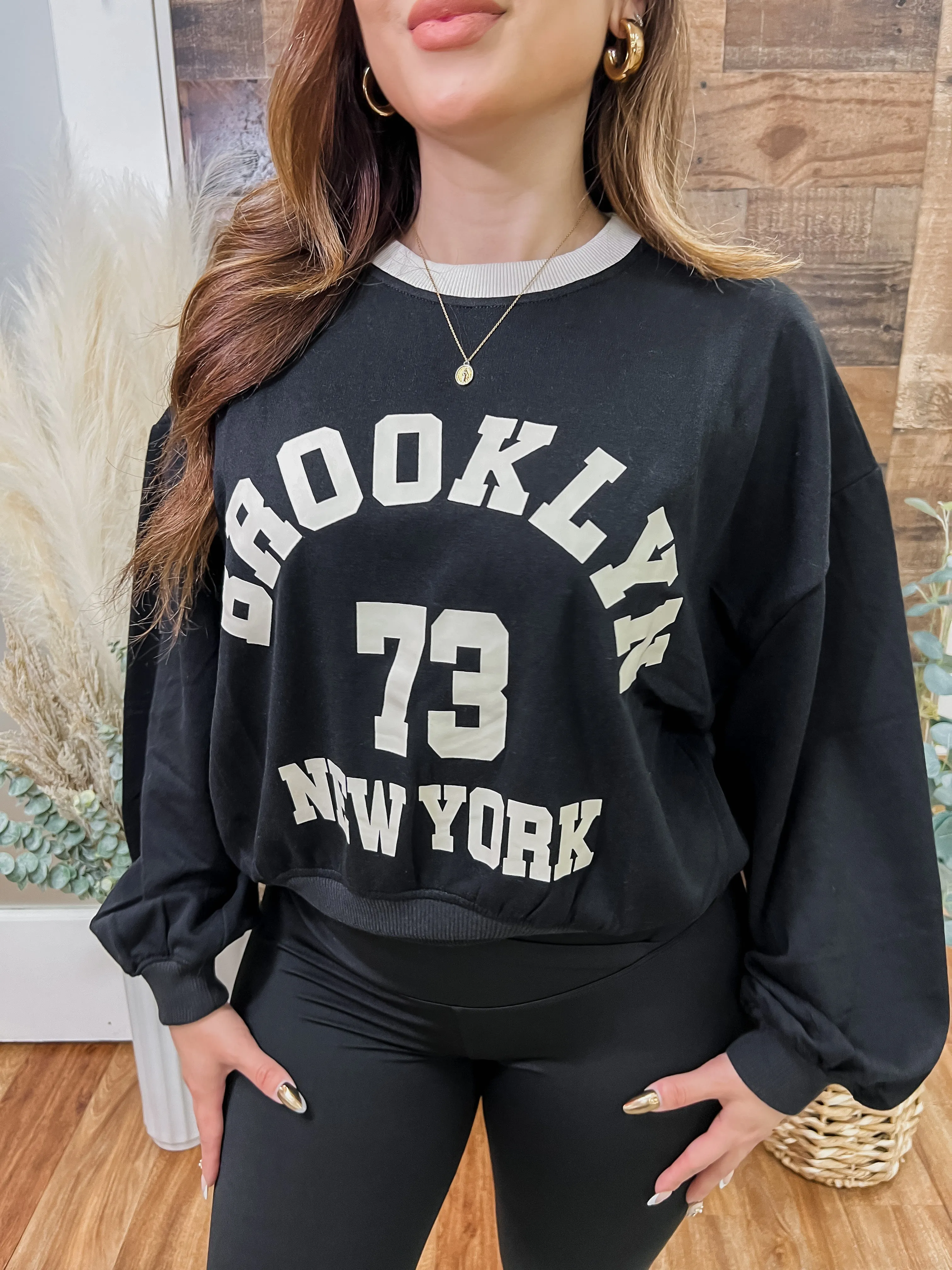 Brooklyn Girl Oversized Vintage Sweater