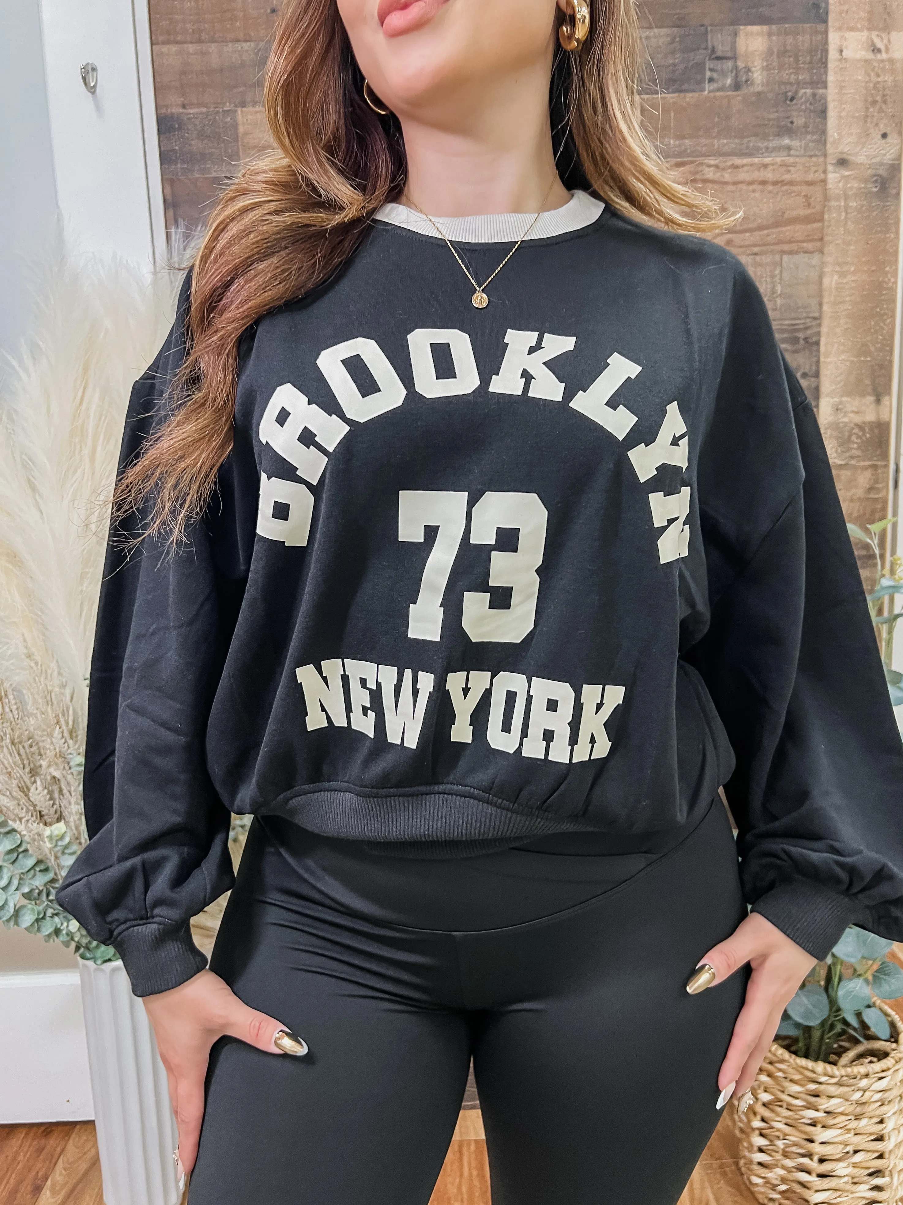 Brooklyn Girl Oversized Vintage Sweater