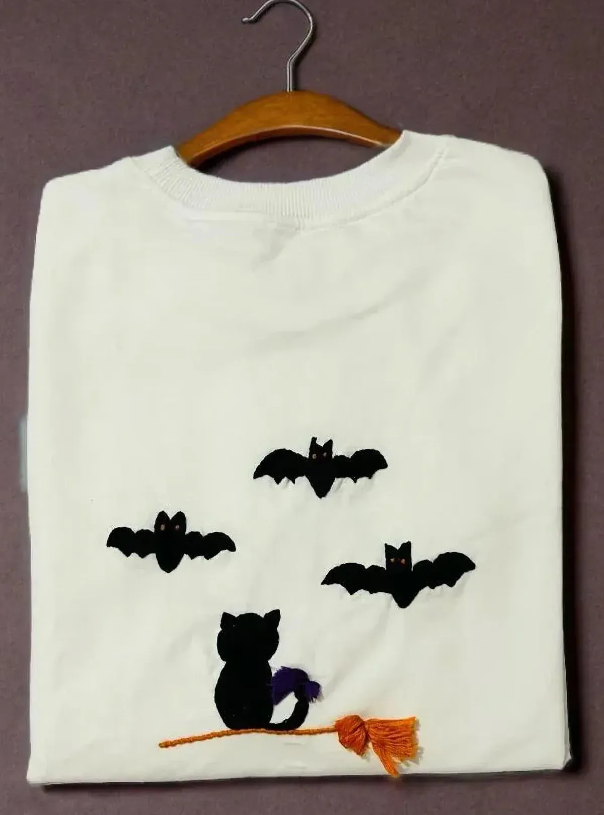 Harry potter Cat Hand Embroidered T-Shirt (Unisex) 240Gsm