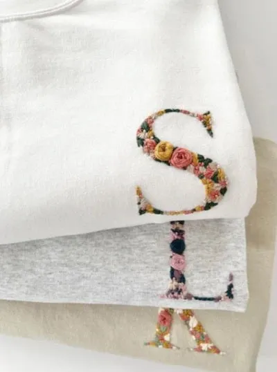 Name Initials Customise Hand Embroidery Oversized T-Shirt (UNISEX)