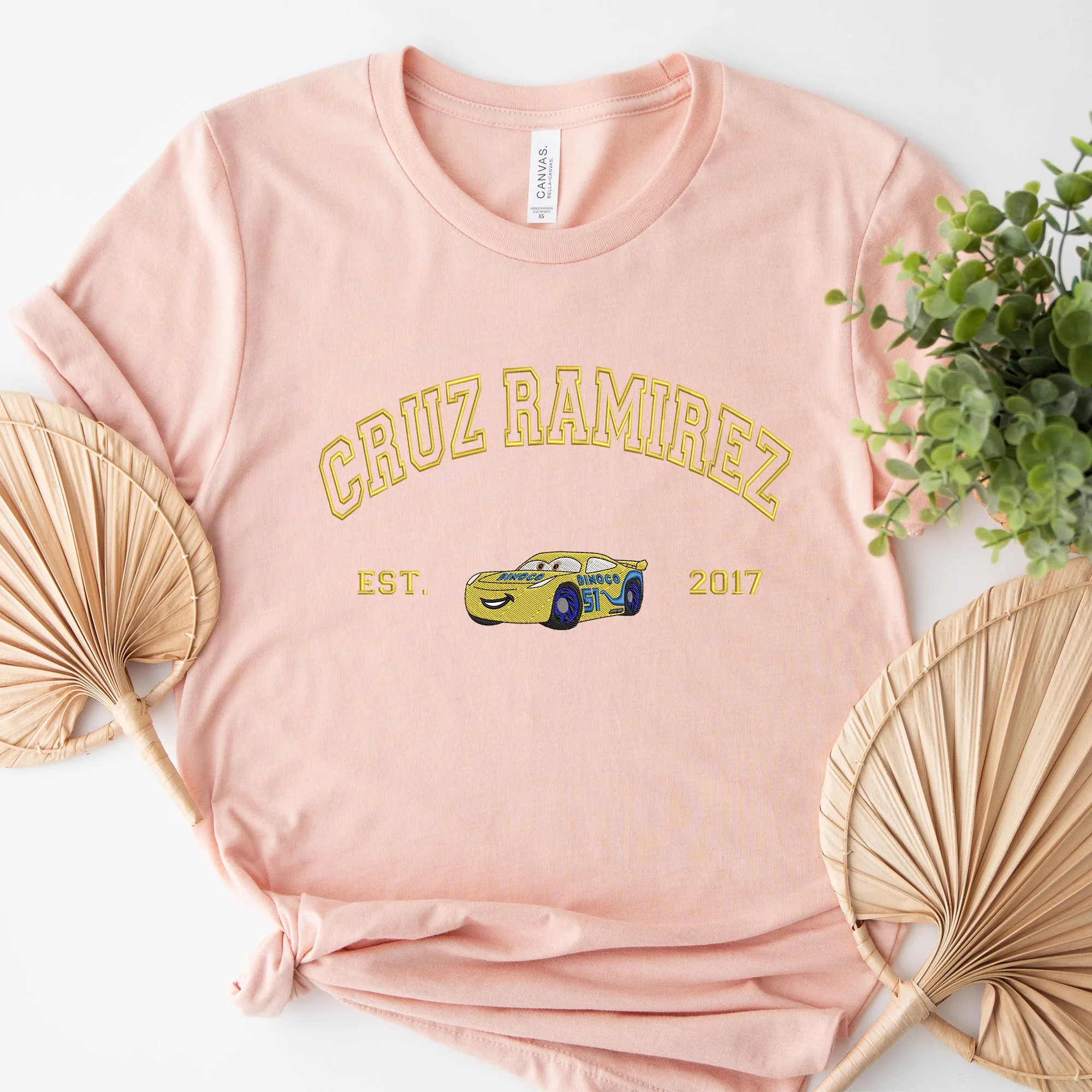 Personalized Disney Cars Cruz Ramirez Embroidered Adult T-shirt