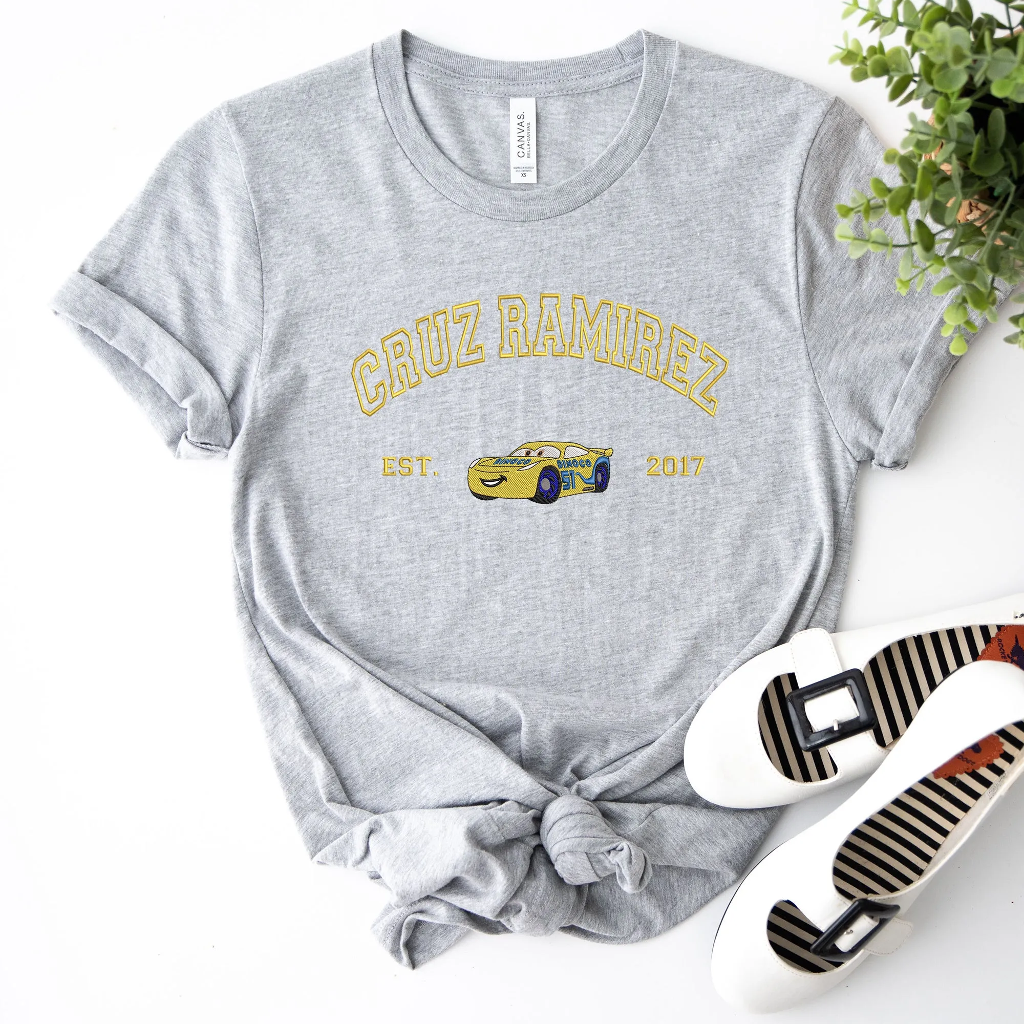 Personalized Disney Cars Cruz Ramirez Embroidered Adult T-shirt