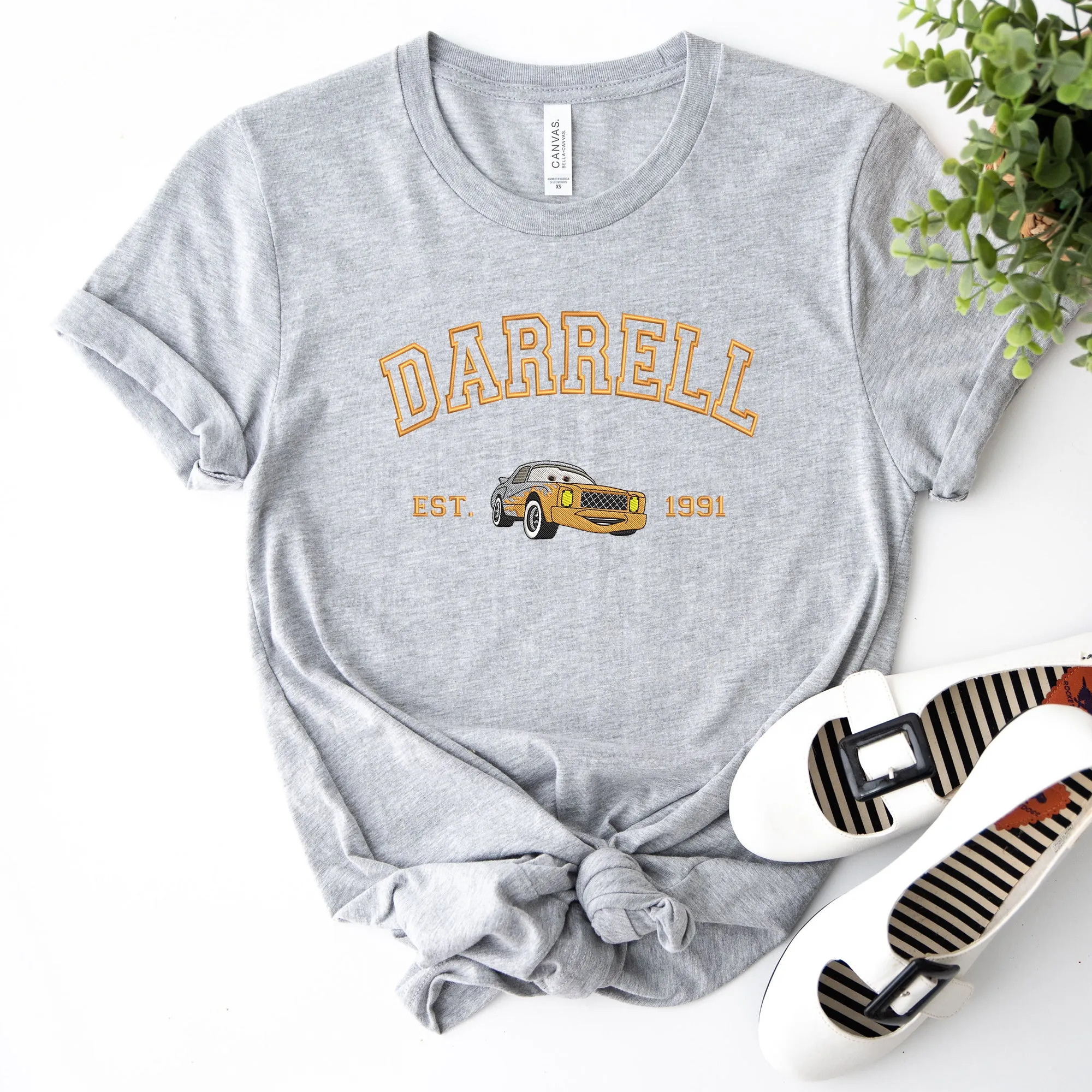 Personalized Disney Cars Darrell Embroidered Adult T-shirt