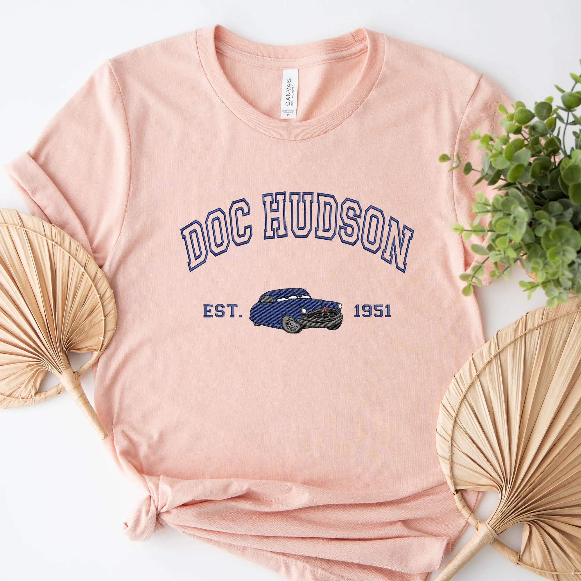 Personalized Disney Cars Doc Hudson Embroidered Adult T-shirt
