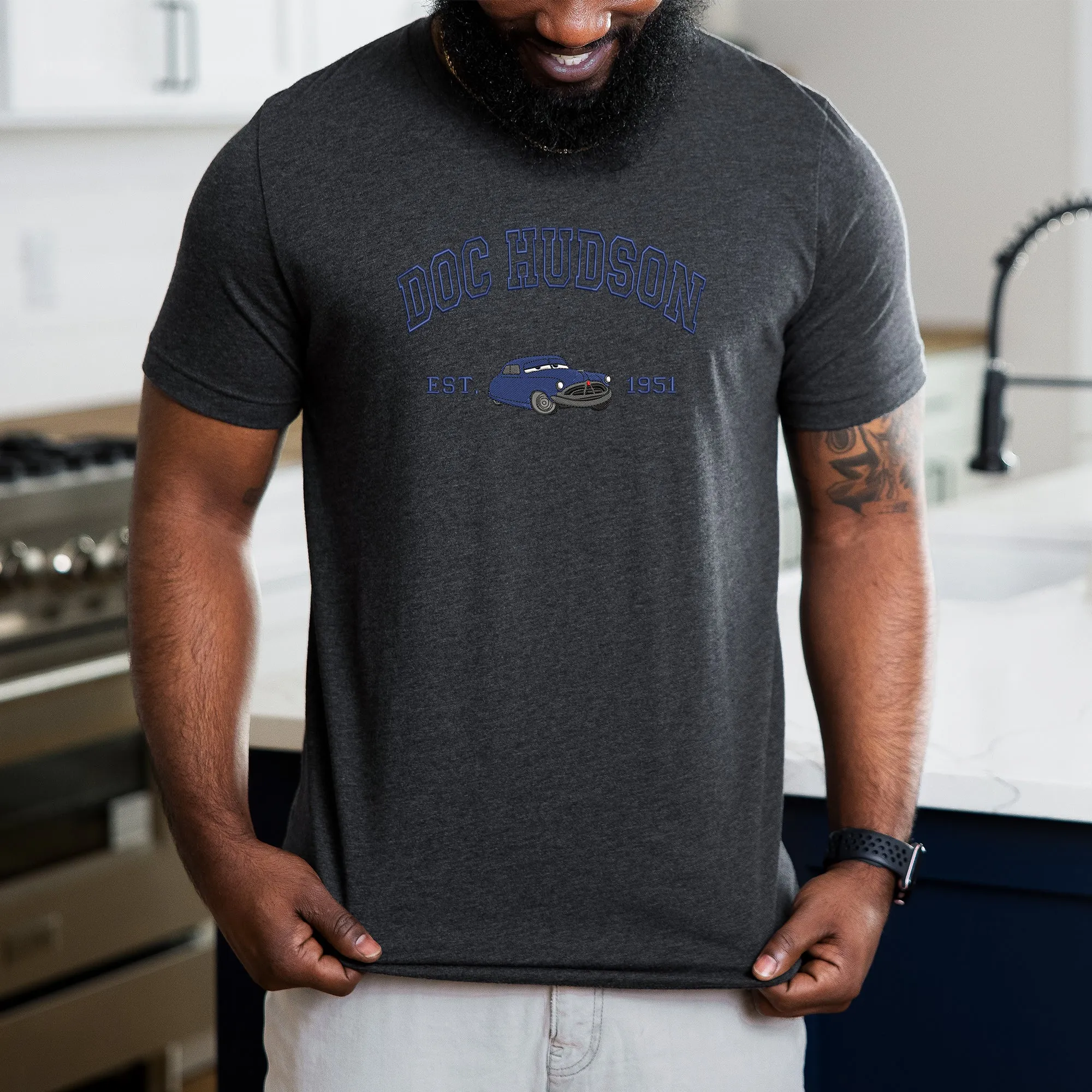 Personalized Disney Cars Doc Hudson Embroidered Adult T-shirt