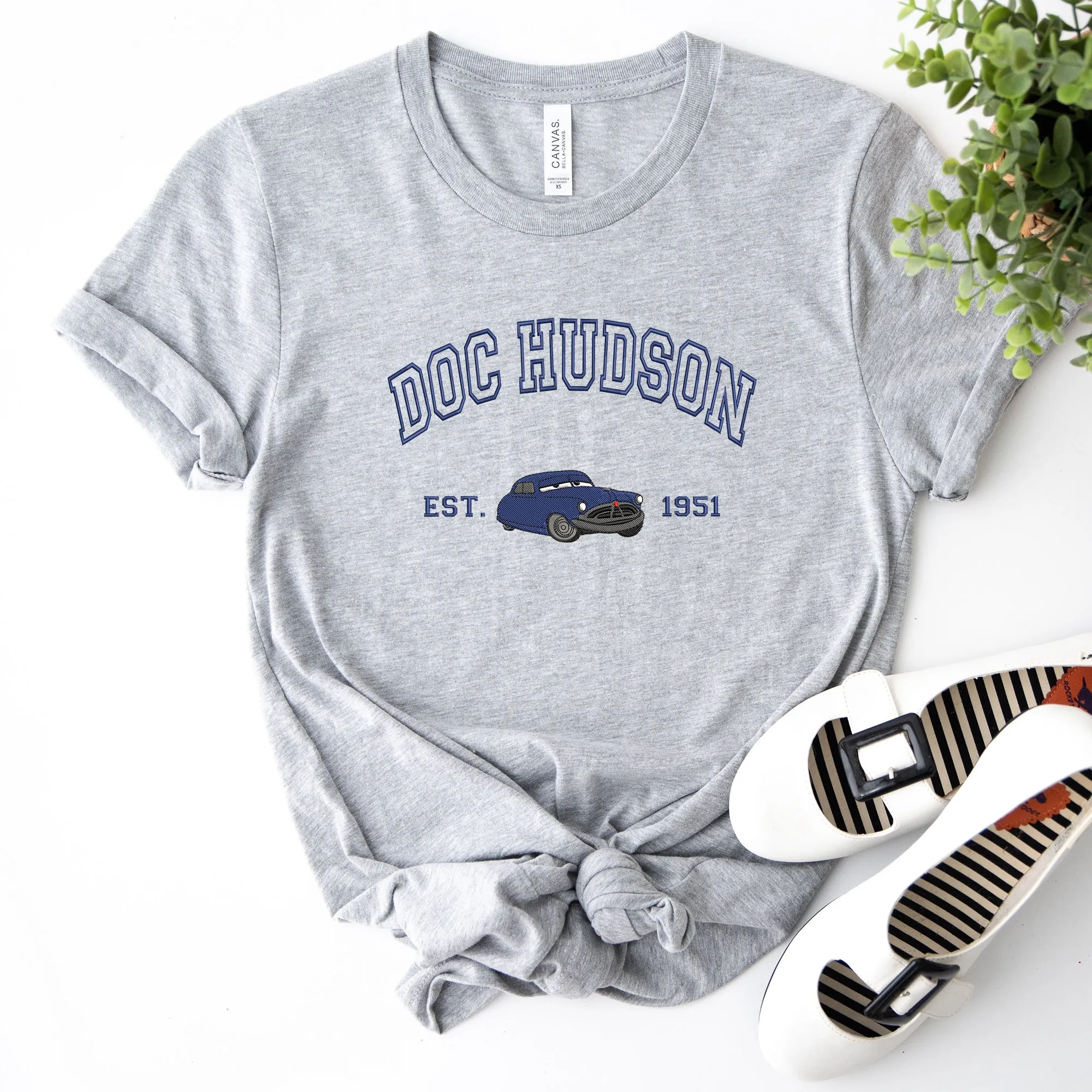 Personalized Disney Cars Doc Hudson Embroidered Adult T-shirt
