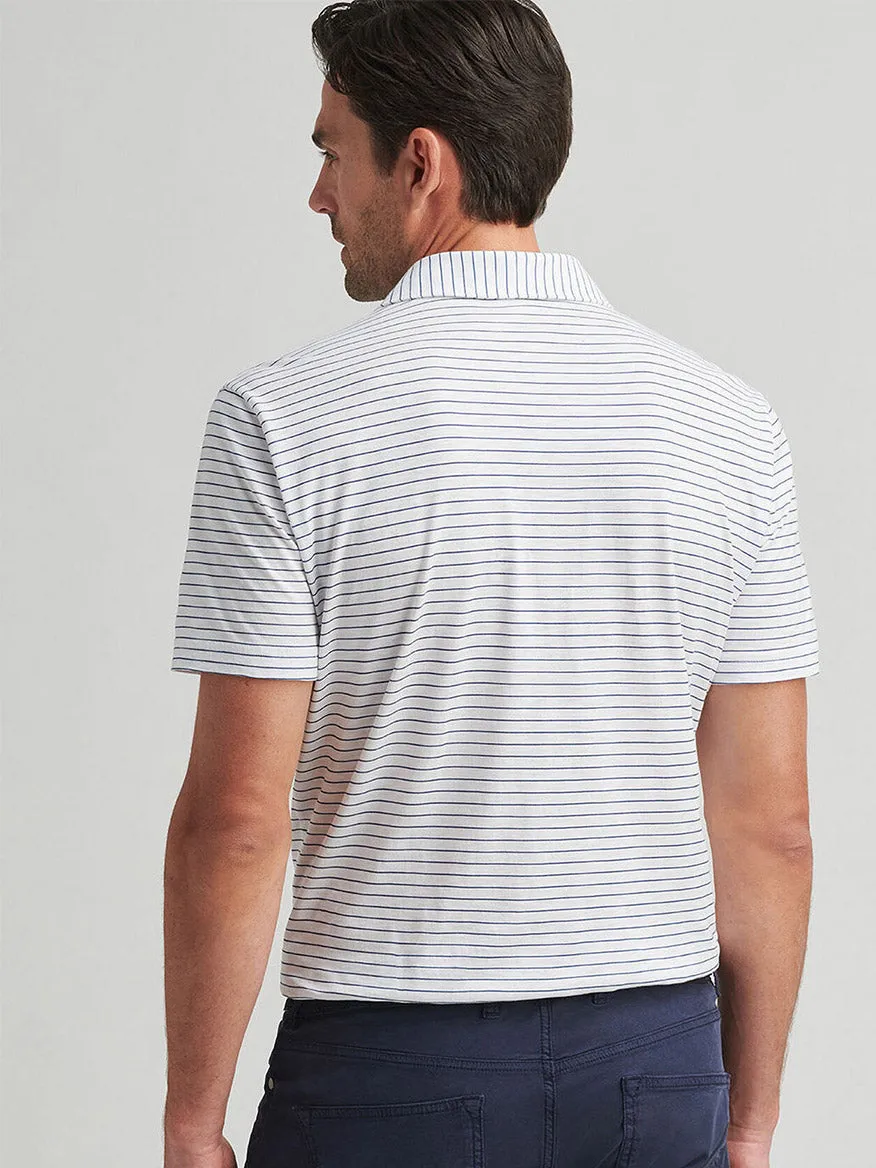 Peter Millar Journeyman Stripe Short-Sleeve Polo in White