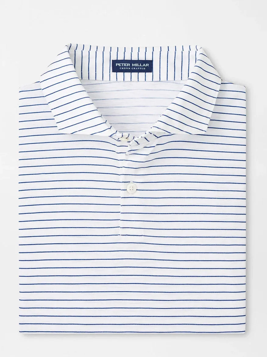 Peter Millar Journeyman Stripe Short-Sleeve Polo in White