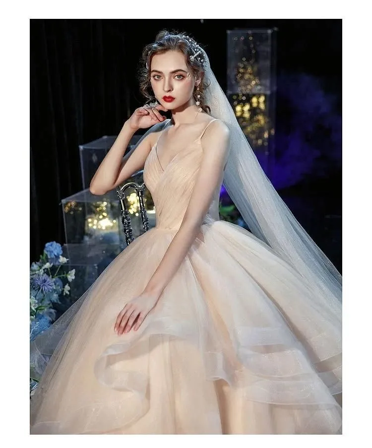 Sexy Spaghetti Straps Wedding Dress Ball Gown
