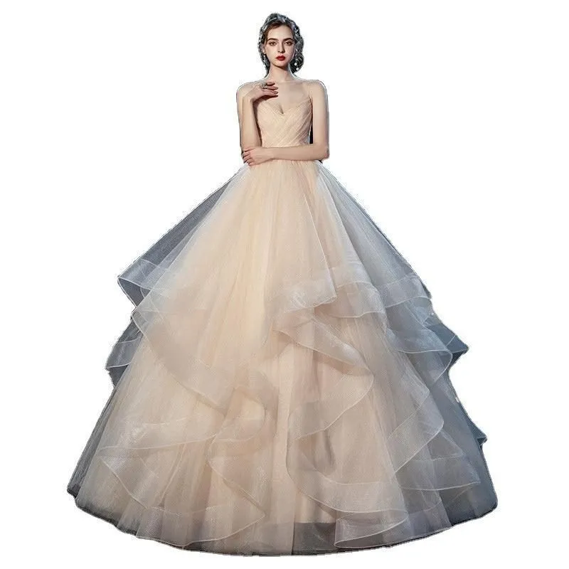 Sexy Spaghetti Straps Wedding Dress Ball Gown