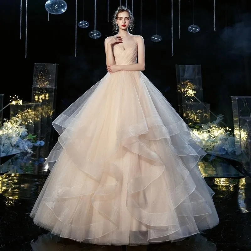 Sexy Spaghetti Straps Wedding Dress Ball Gown