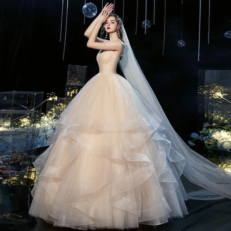 Sexy Spaghetti Straps Wedding Dress Ball Gown