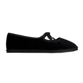 Vibi Venezia Brigette Velvet Slippers in Black