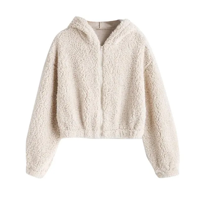 Women Plush Coat Autumn Winter Solid Faux Lamb Fur