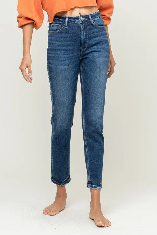 Women's Blue Stretch Fit Mom Jean